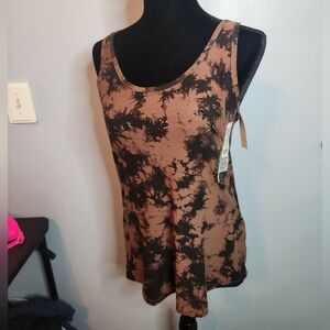 No Boundaries Size XL(15-17) Black/Brown Camo Top Fitted Scoop Tank Tie Dye